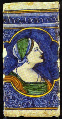 Castelli (TE) - Chiesa di San Donato. Particolare del soffitto in maiolica.